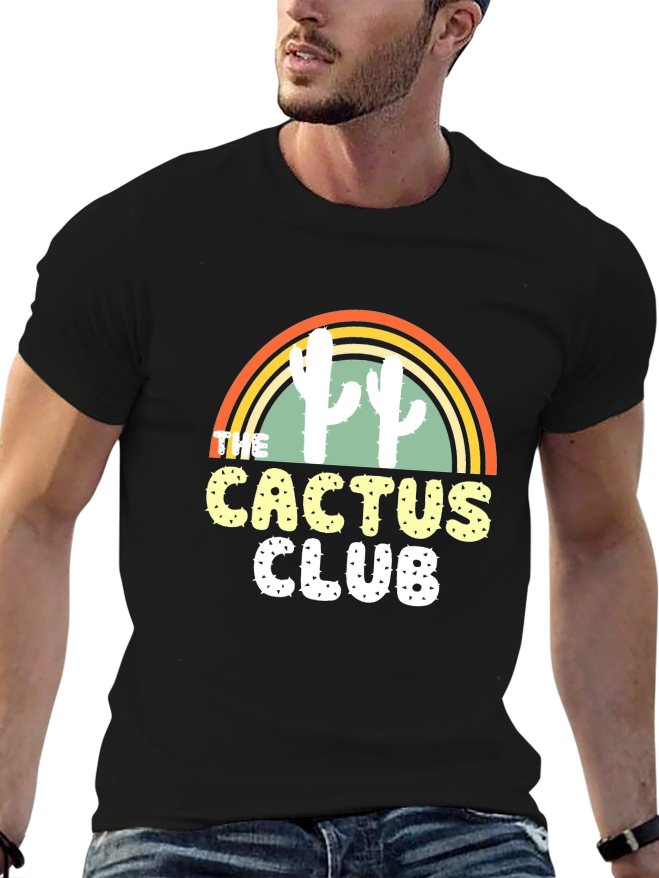 Cactus Club Graphic T-Shirt - Trendy Desert Style Tee