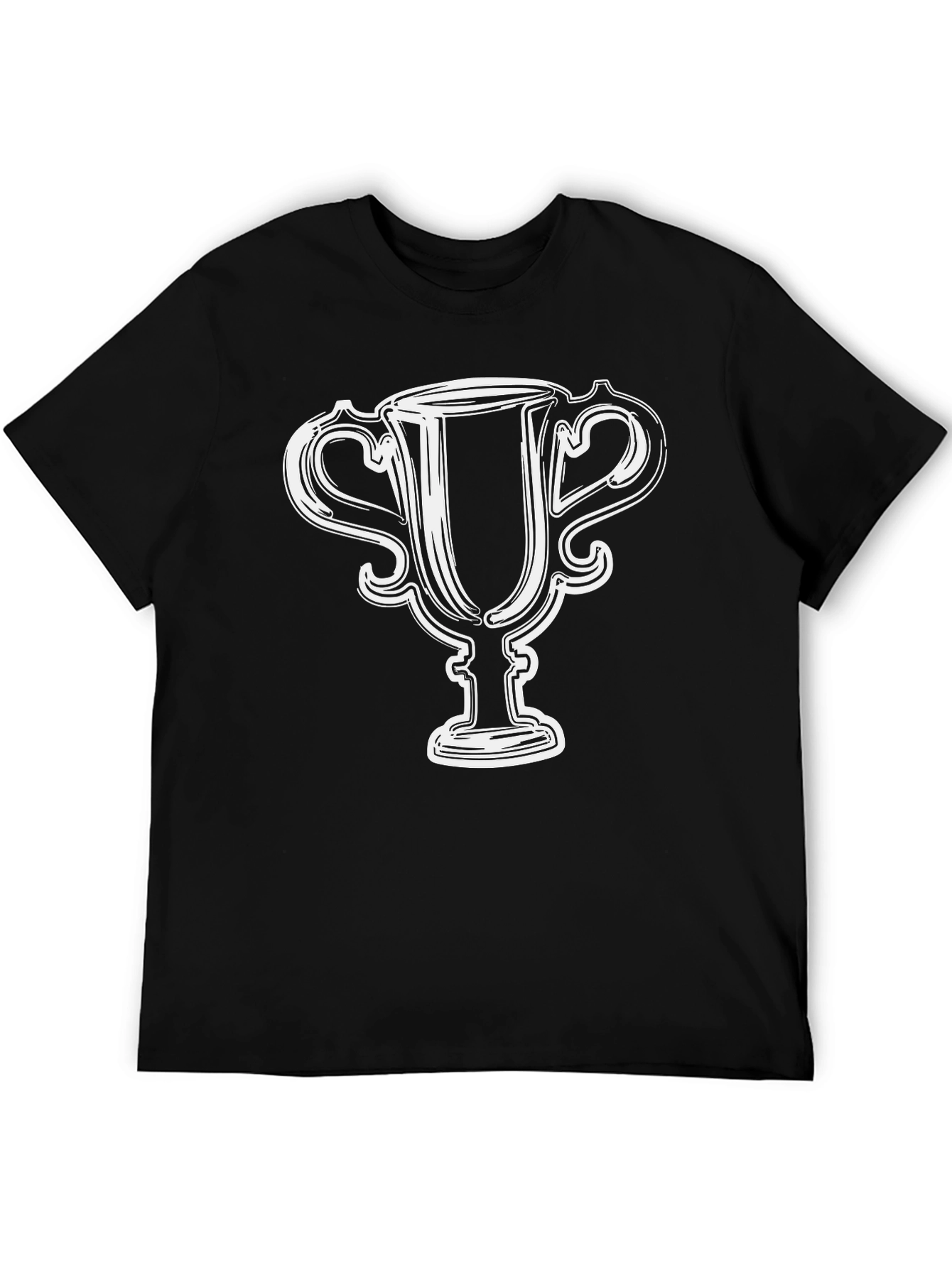 Trophy Graphic Tee - Mens Black Cotton T-Shirt