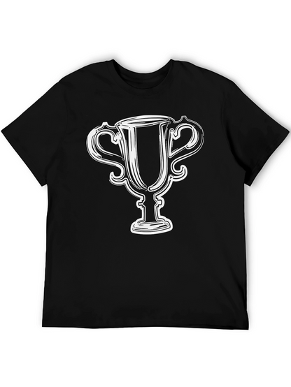 Trophy Graphic Tee - Mens Black Cotton T-Shirt