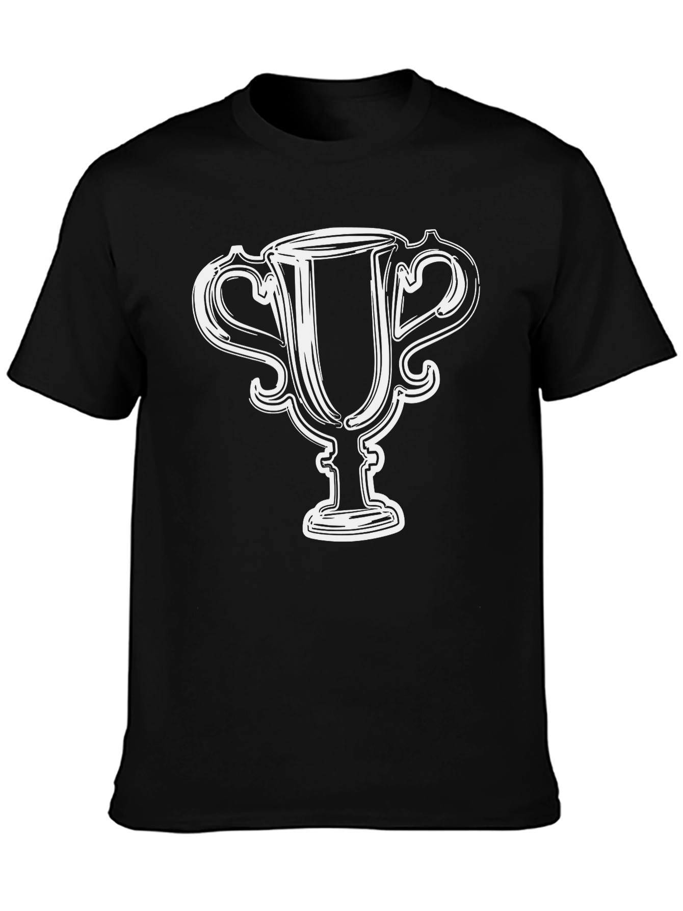 Trophy Graphic Tee - Mens Black Cotton T-Shirt