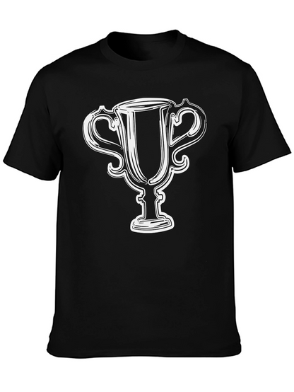 Trophy Graphic Tee - Mens Black Cotton T-Shirt
