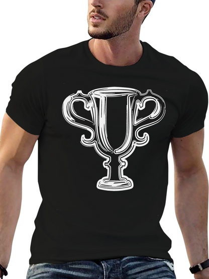 Trophy Graphic Tee - Mens Black Cotton T-Shirt