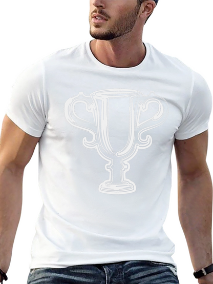 Trophy Graphic Tee - Mens Black Cotton T-Shirt