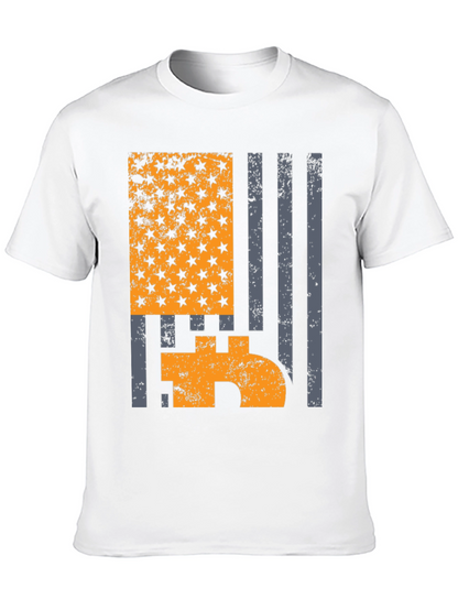 Bitcoin American Flag Graphic T-Shirt