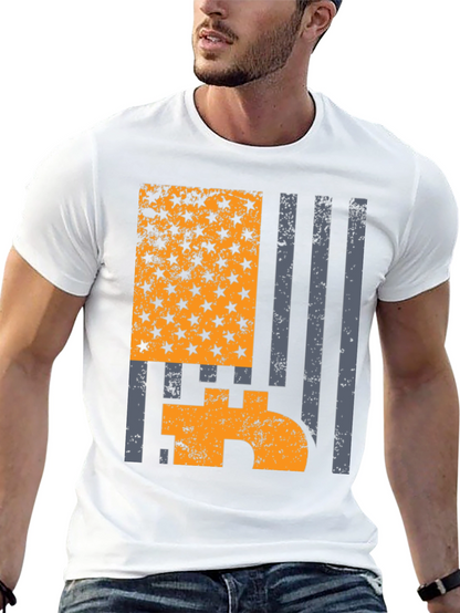 Bitcoin American Flag Graphic T-Shirt