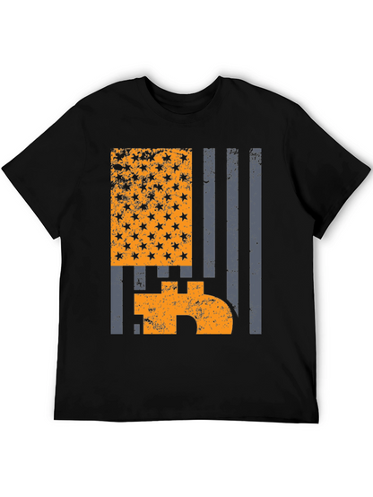 Bitcoin American Flag Graphic T-Shirt