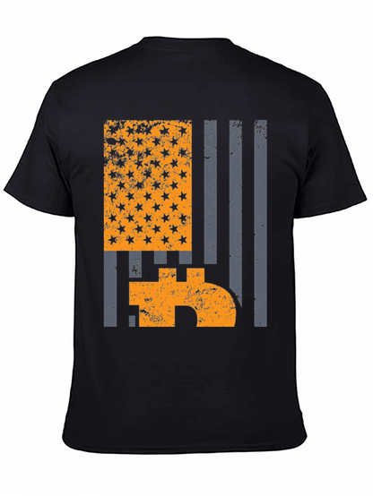 Bitcoin American Flag Graphic T-Shirt