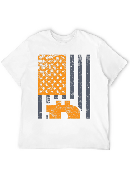 Bitcoin American Flag Graphic T-Shirt