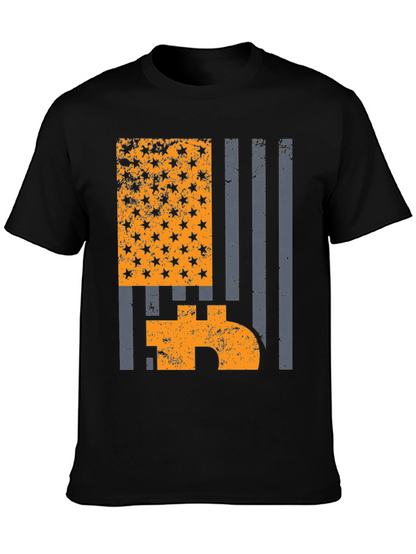 Bitcoin American Flag Graphic T-Shirt