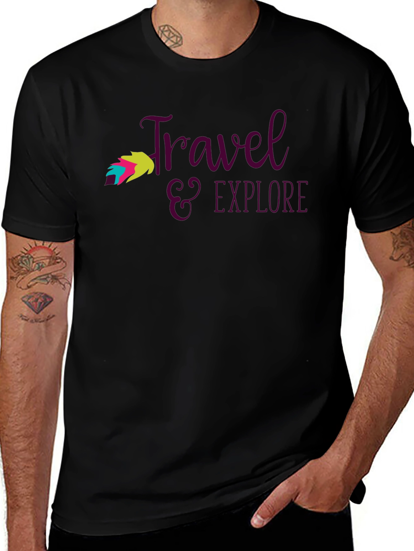 Travel & Explore Graphic Tee - Black