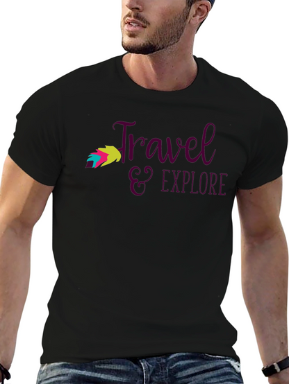 Travel & Explore Graphic Tee - Black