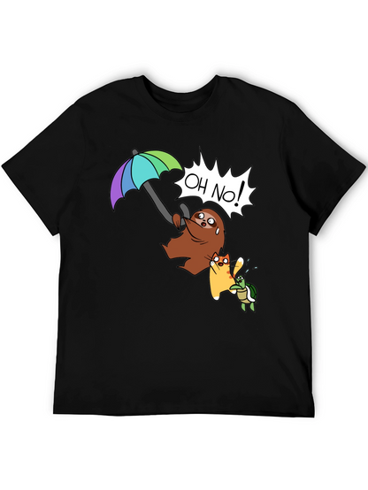 Cartoon Sloth Cat Turtle T-Shirt