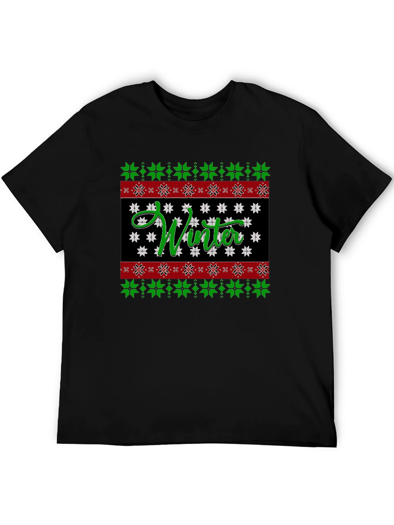 Winter Snowflake Pattern Holiday T-Shirt