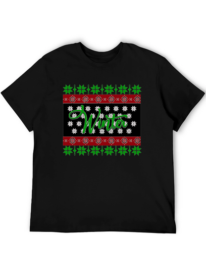 Winter Snowflake Pattern Holiday T-Shirt