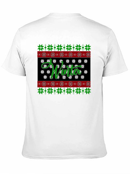 Winter Snowflake Pattern Holiday T-Shirt
