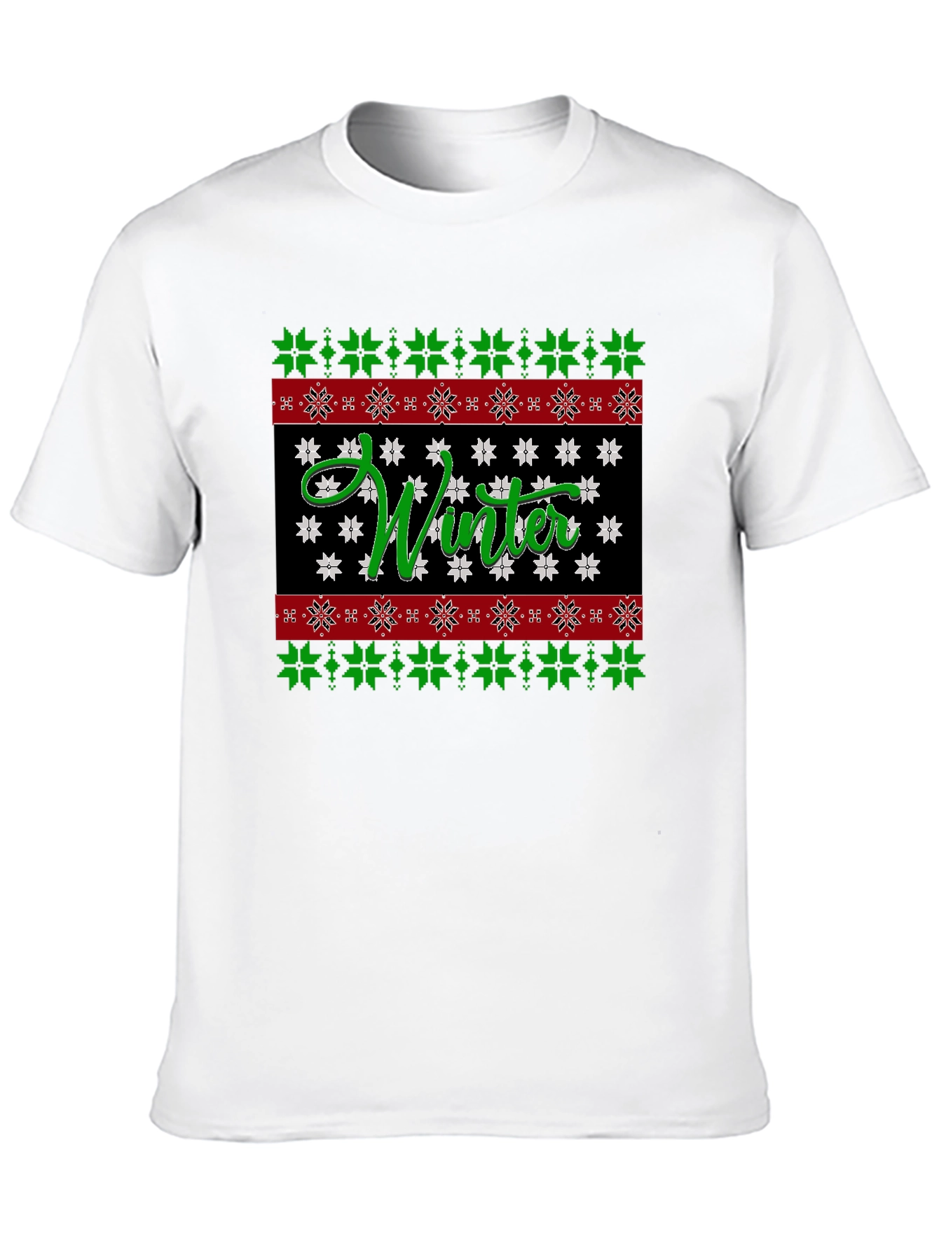 Winter Snowflake Pattern Holiday T-Shirt