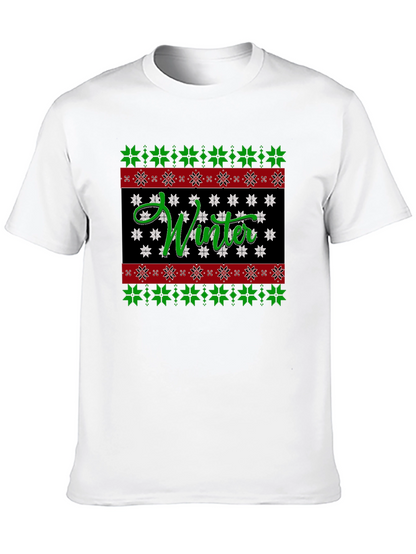 Winter Snowflake Pattern Holiday T-Shirt