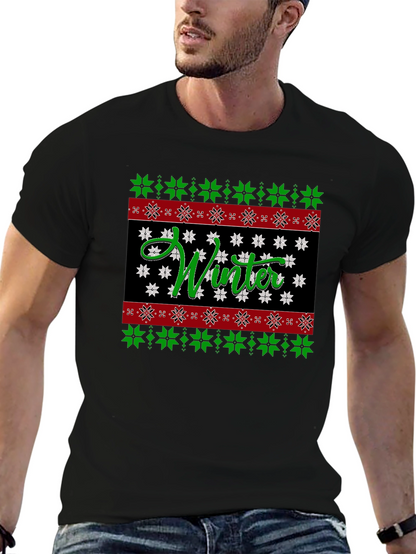 Winter Snowflake Pattern Holiday T-Shirt