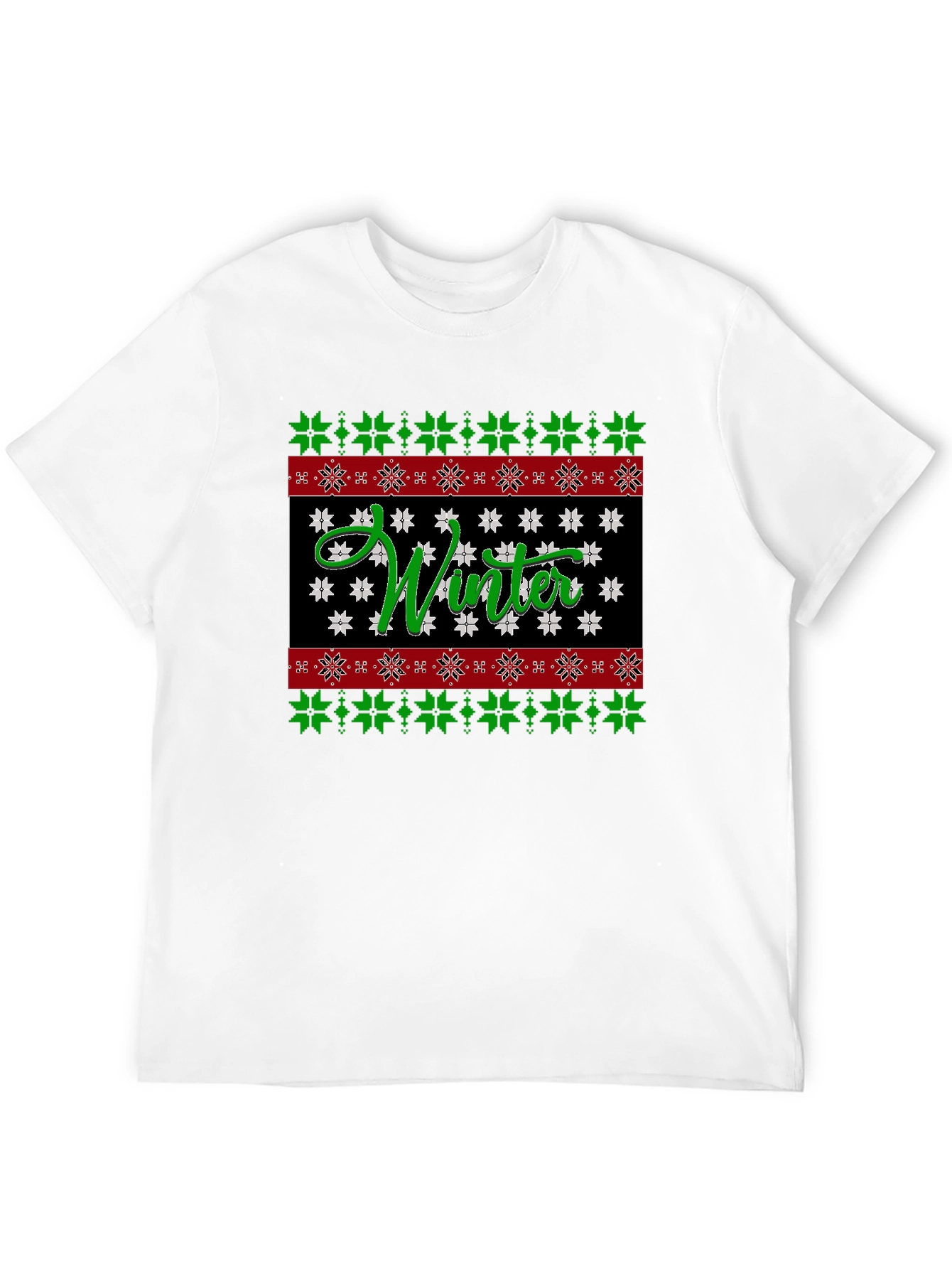 Winter Snowflake Pattern Holiday T-Shirt