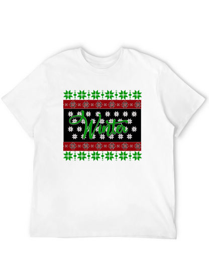 Winter Snowflake Pattern Holiday T-Shirt