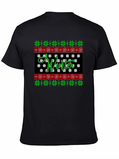 Winter Snowflake Pattern Holiday T-Shirt