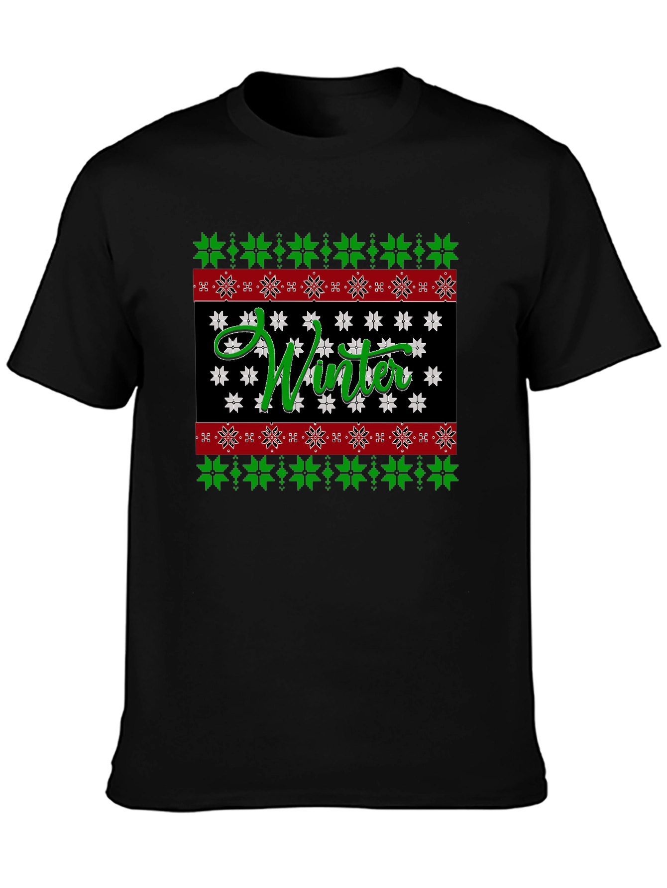 Winter Snowflake Pattern Holiday T-Shirt
