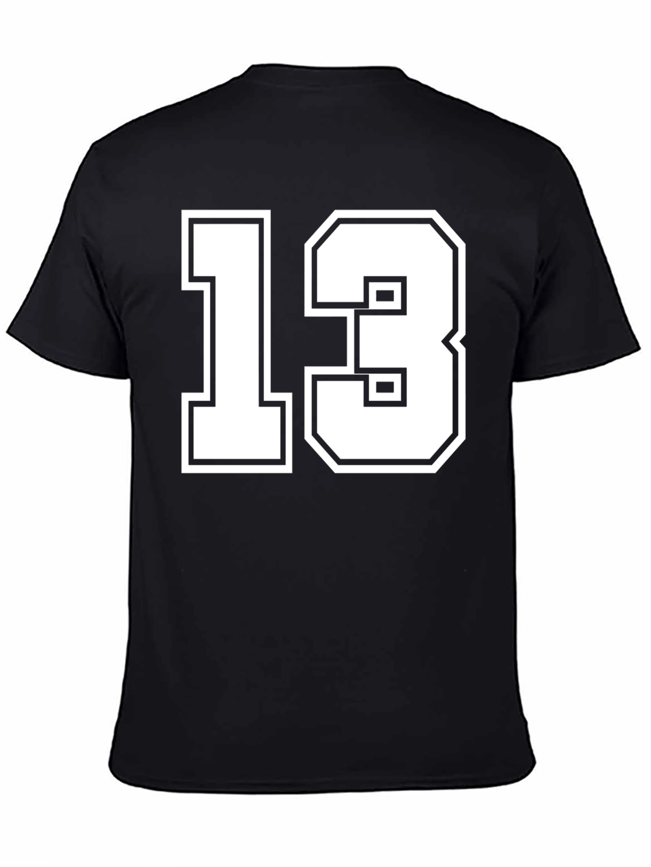 Lucky Number 13 Graphic Tee - Black Cotton T-Shirt