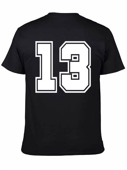 Lucky Number 13 Graphic Tee - Black Cotton T-Shirt