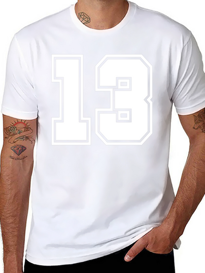 Lucky Number 13 Graphic Tee - Black Cotton T-Shirt