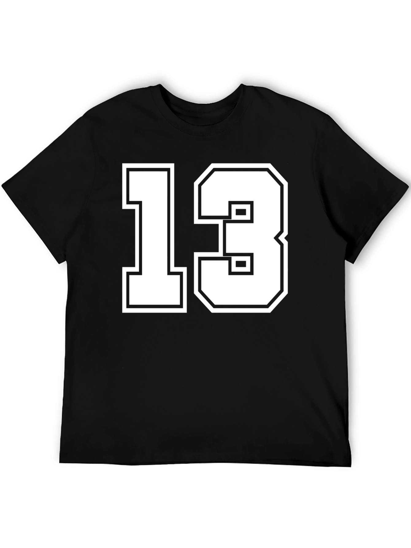 Lucky Number 13 Graphic Tee - Black Cotton T-Shirt