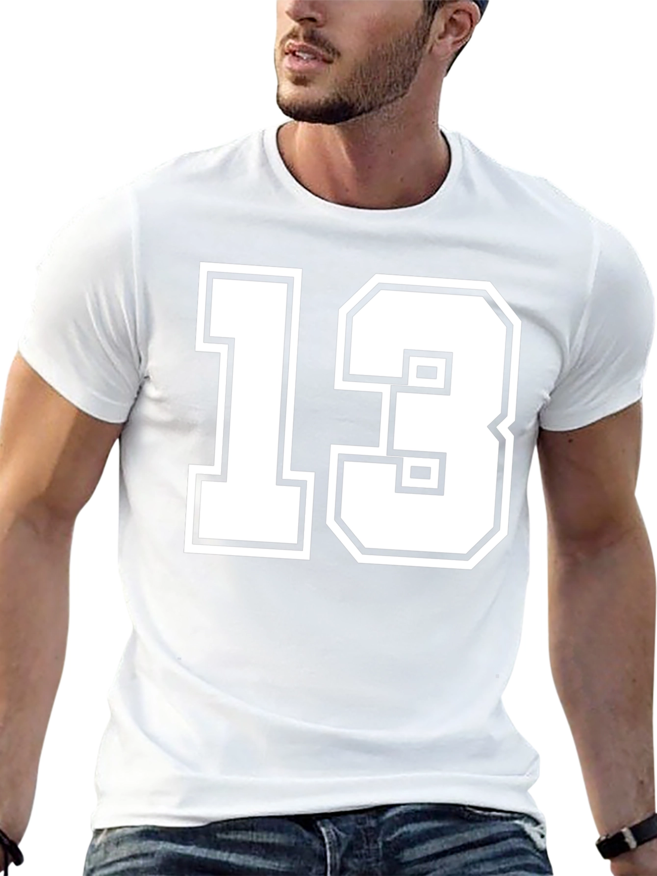 Lucky Number 13 Graphic Tee - Black Cotton T-Shirt