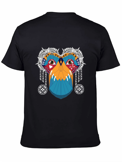 Abstract Geometric Monkey Face Graphic Tee