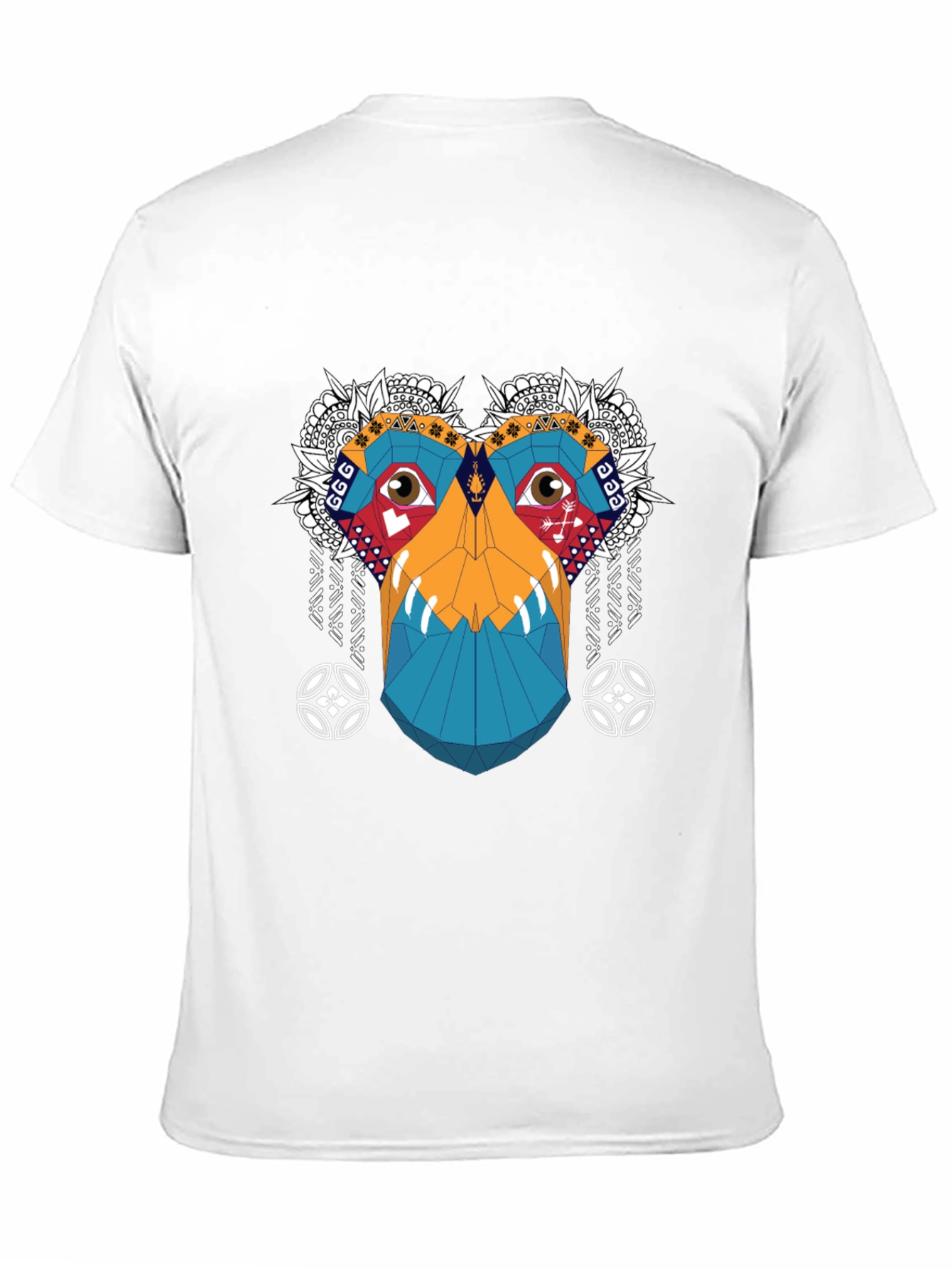 Abstract Geometric Monkey Face Graphic Tee