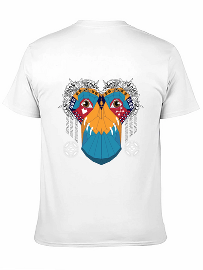 Abstract Geometric Monkey Face Graphic Tee