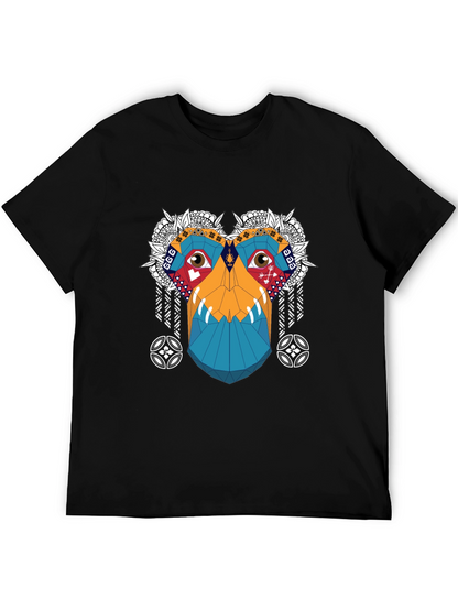 Abstract Geometric Monkey Face Graphic Tee
