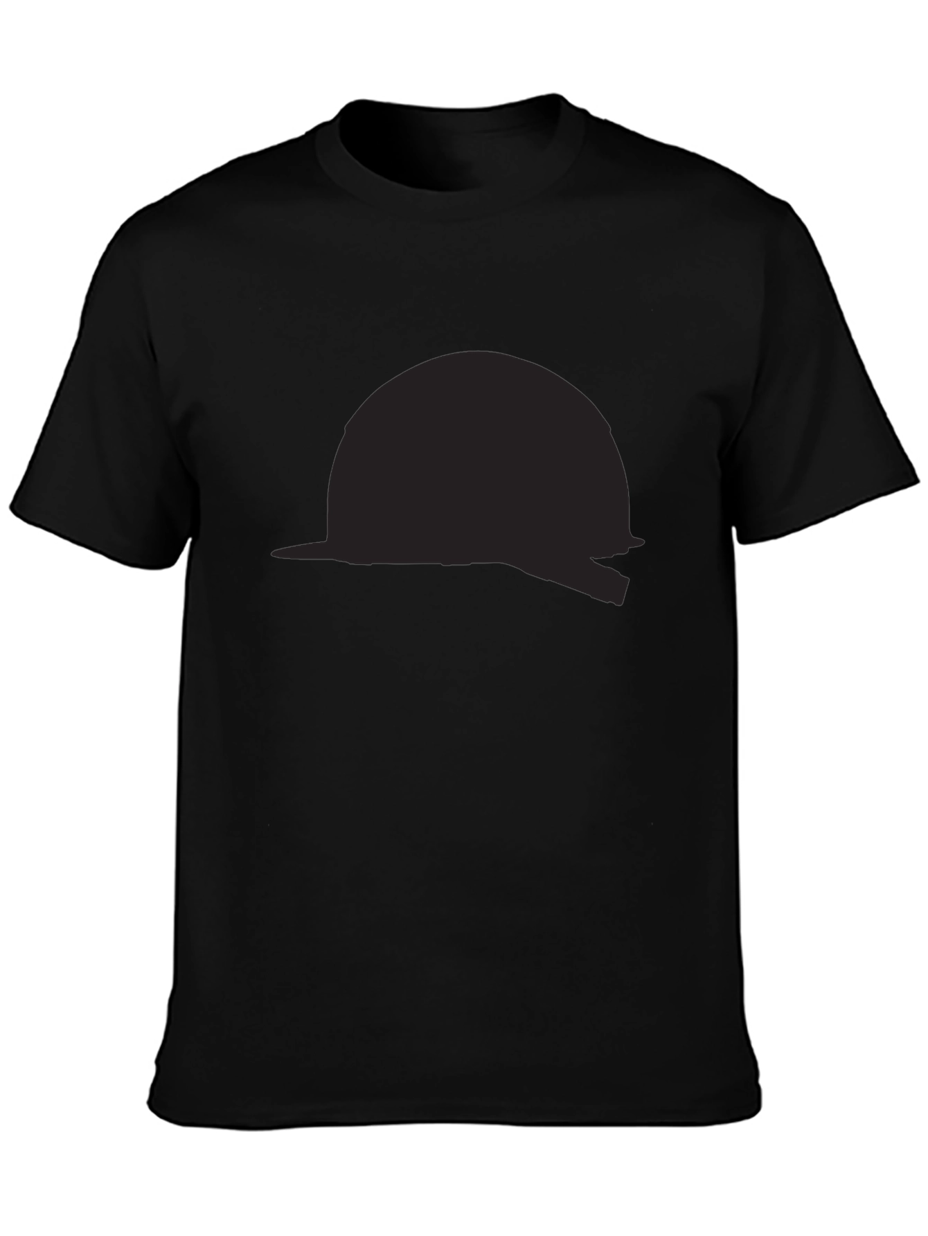 Black T-Shirt with Abstract Helmet Design