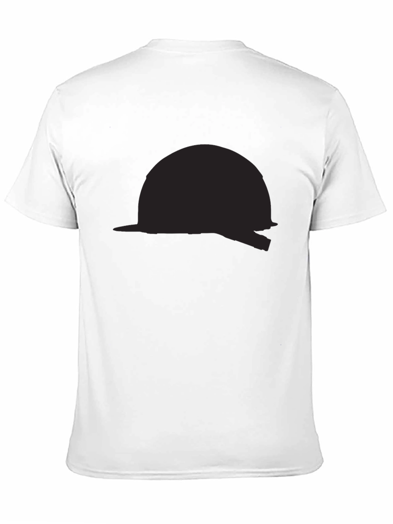 Black T-Shirt with Abstract Helmet Design