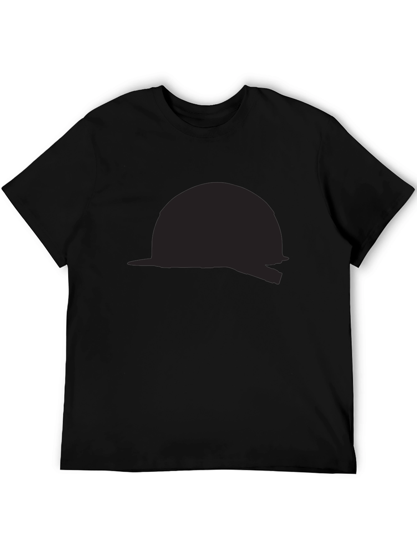 Black T-Shirt with Abstract Helmet Design