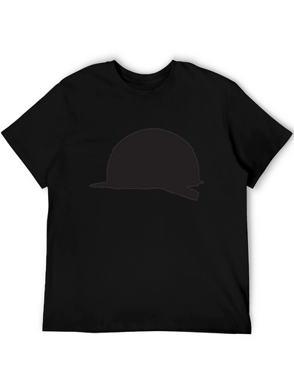 Black T-Shirt with Abstract Helmet Design