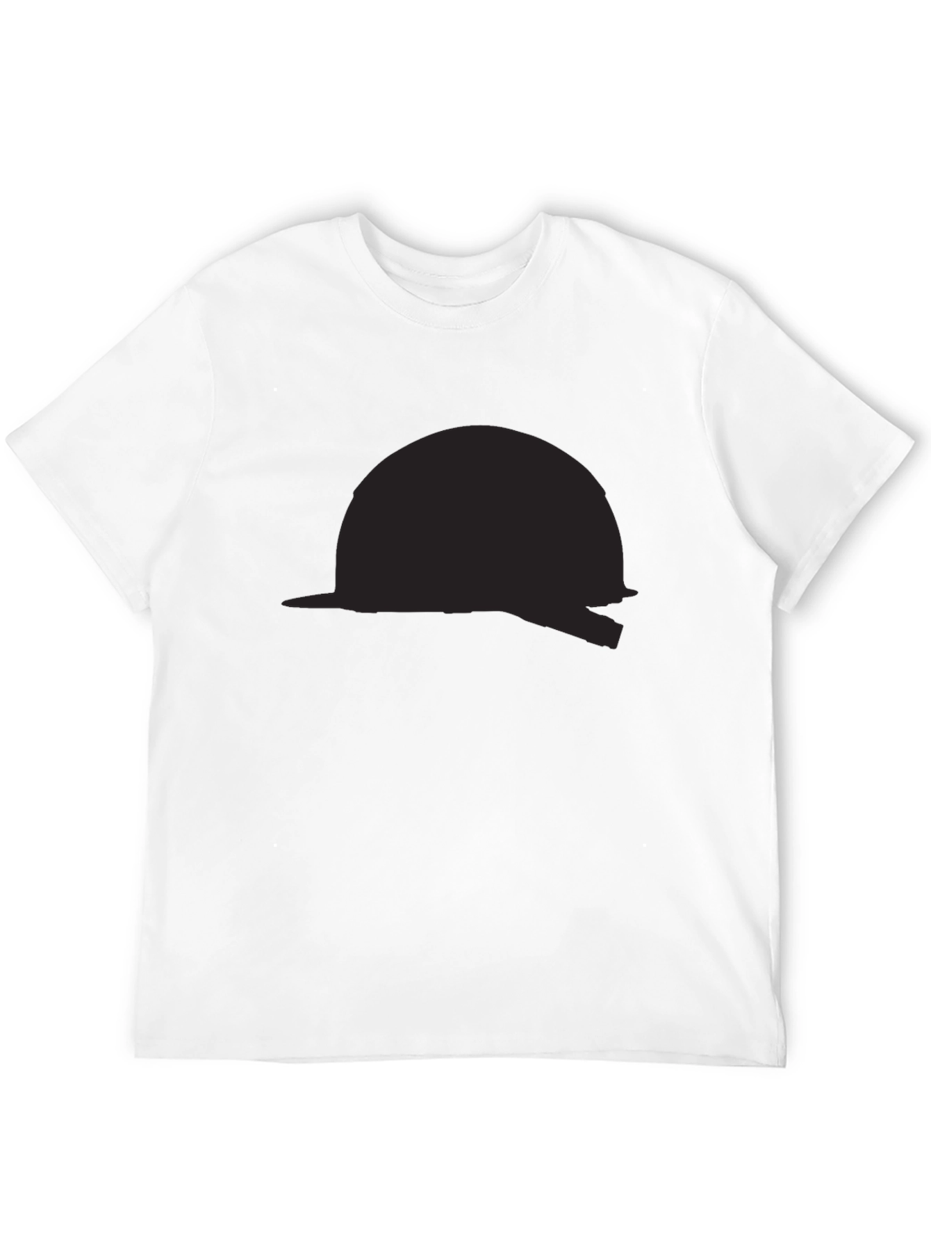 Black T-Shirt with Abstract Helmet Design