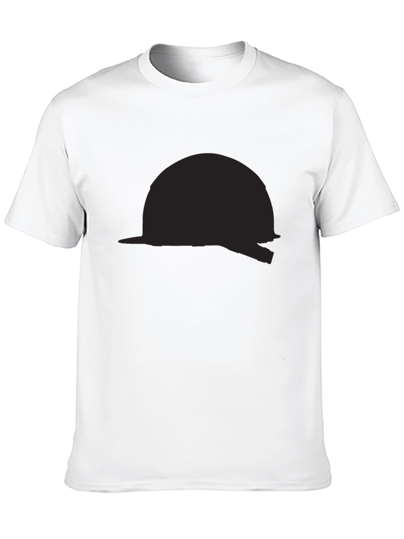 Black T-Shirt with Abstract Helmet Design
