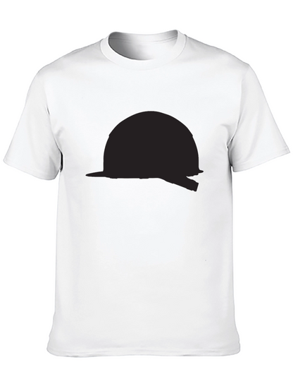 Black T-Shirt with Abstract Helmet Design