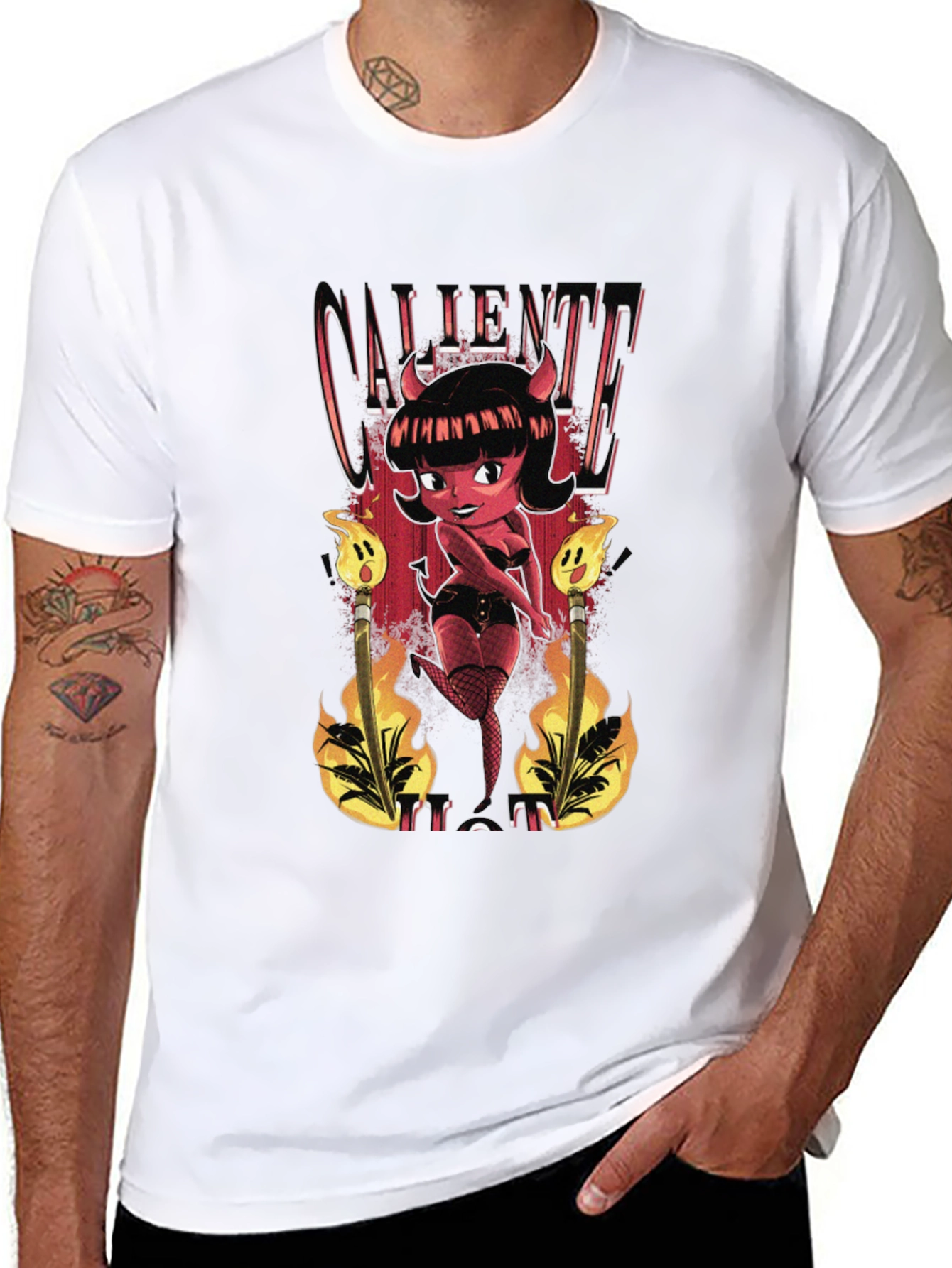Caliente Devil Girl Graphic T-Shirt