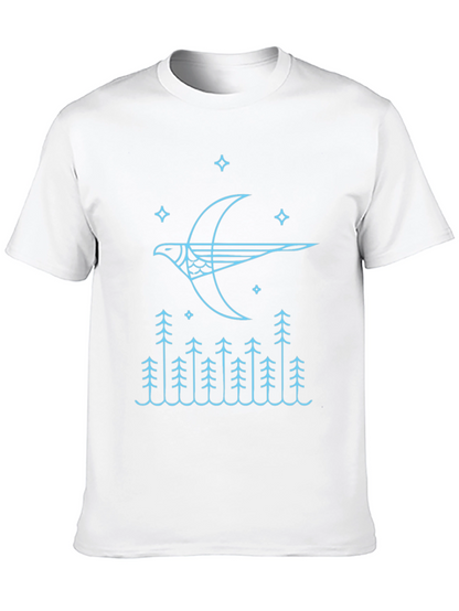Stylized Bird & Forest Graphic Tee