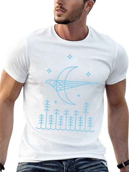 Stylized Bird & Forest Graphic Tee