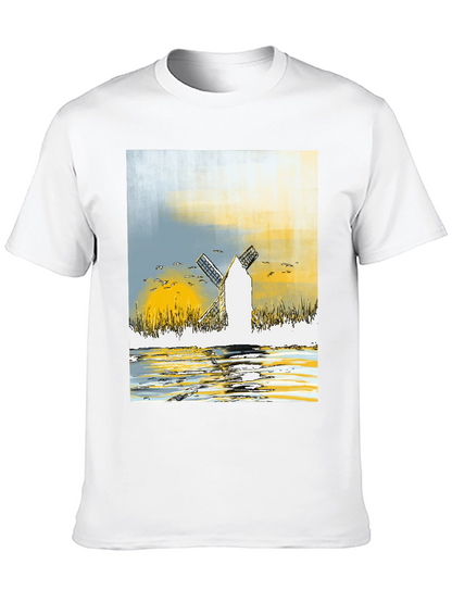 Windmill Graphic Tee - Artistic Design T-Shirt