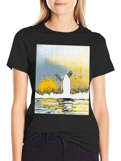 Windmill Graphic Tee - Artistic Design T-Shirt