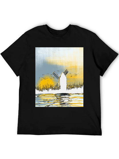 Windmill Graphic Tee - Artistic Design T-Shirt