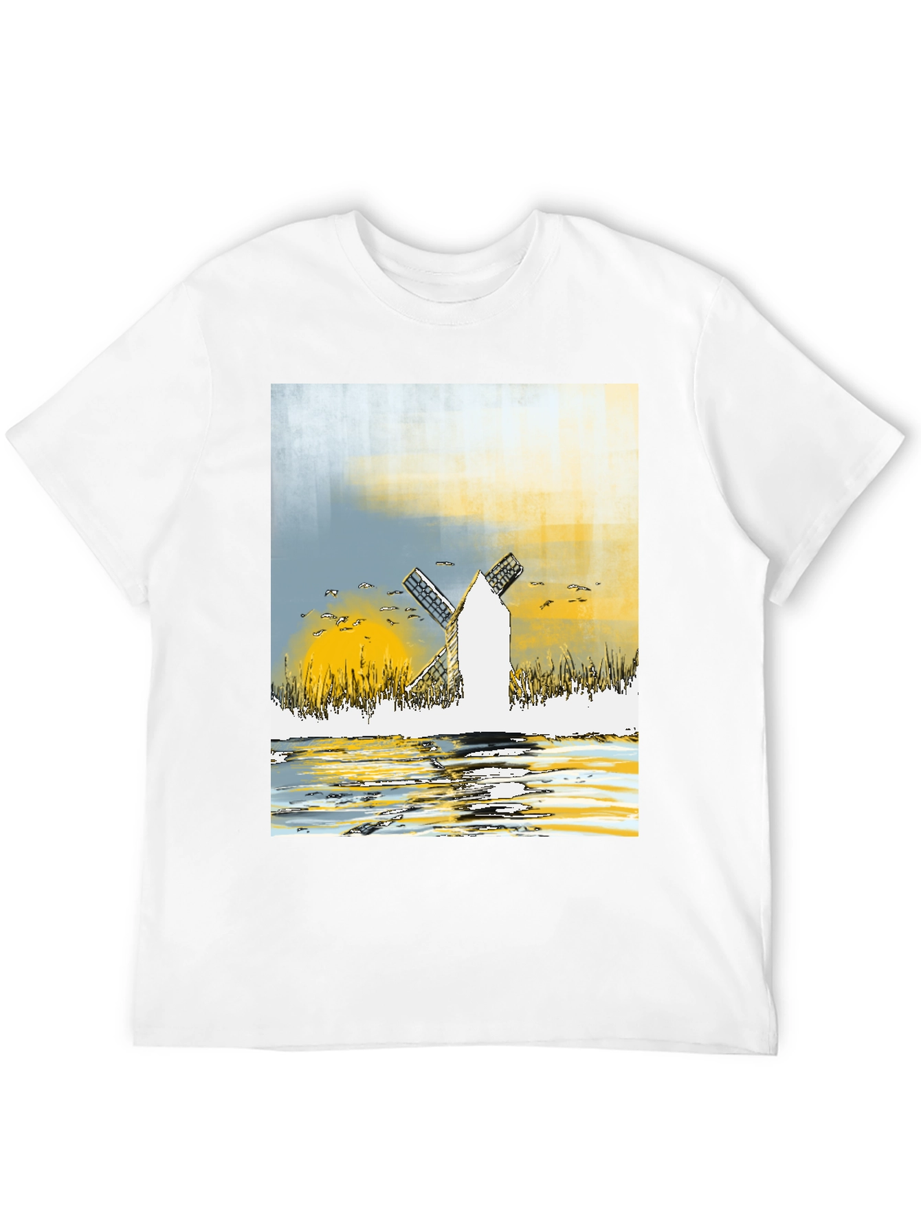 Windmill Graphic Tee - Artistic Design T-Shirt