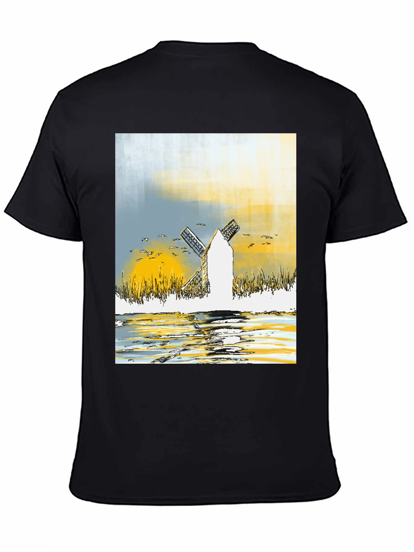 Windmill Graphic Tee - Artistic Design T-Shirt
